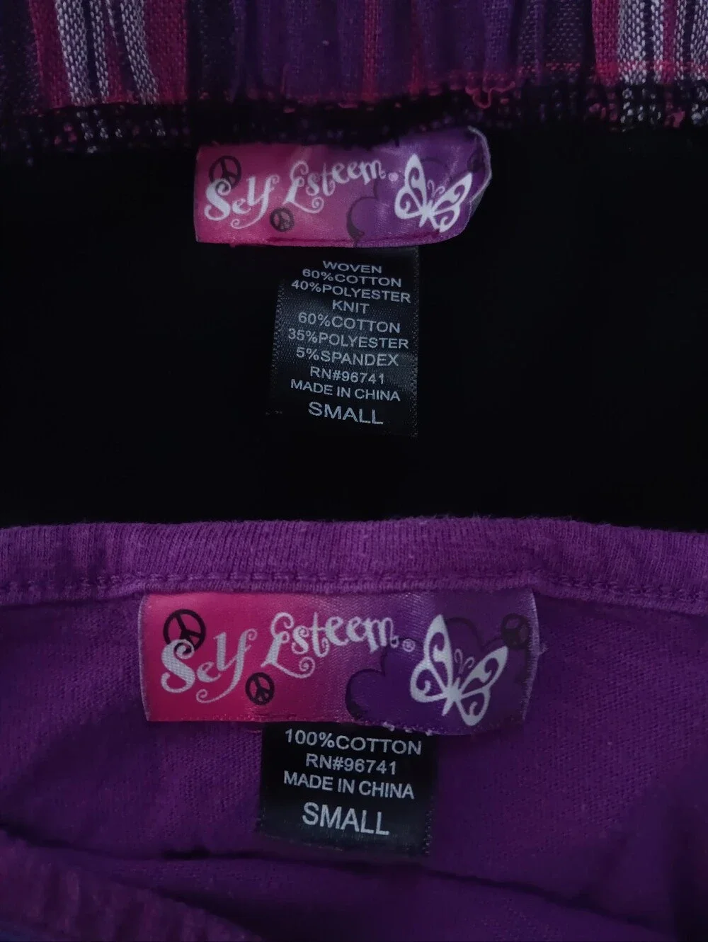 Girls' Purple Butterfly Top And Plaid Skirt Black Leggings Outfit Set Size S 7/8